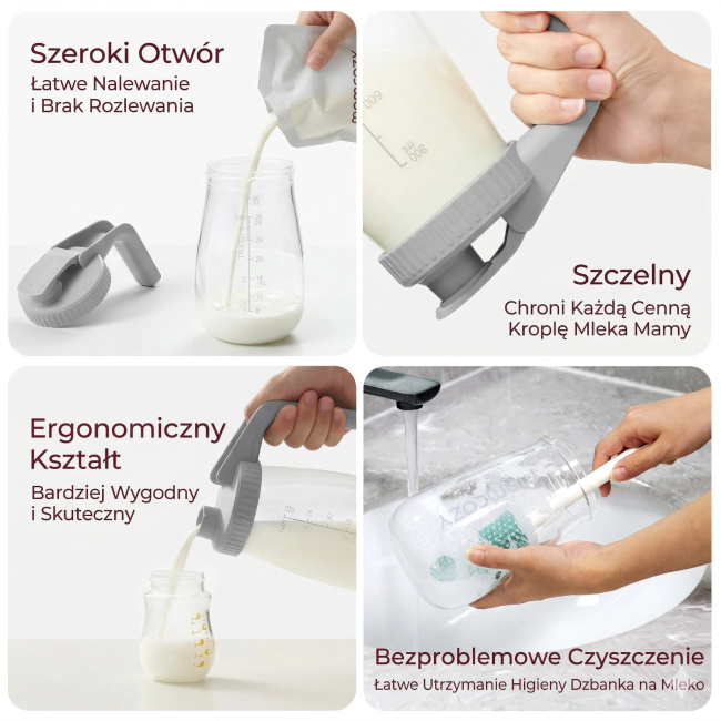 Momcozy Gp01 Szary | Pojemnik do przechowywania mleka matki 950ml