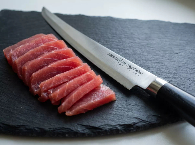 Samura Mo-v Nóż Kuchenny Slicing Tanto Ostrze 24 cm