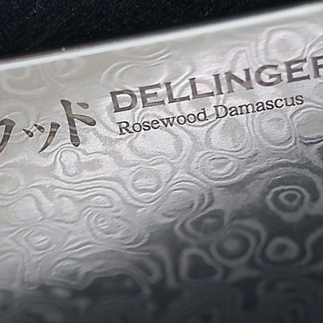 Dellinger Rose Wood Damascus Nóż Wykoścowy 19 Cm