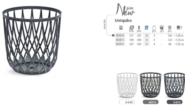 Kosz wielofunkcyjny Uniqubo J 55L antracytowy - Prosperplast