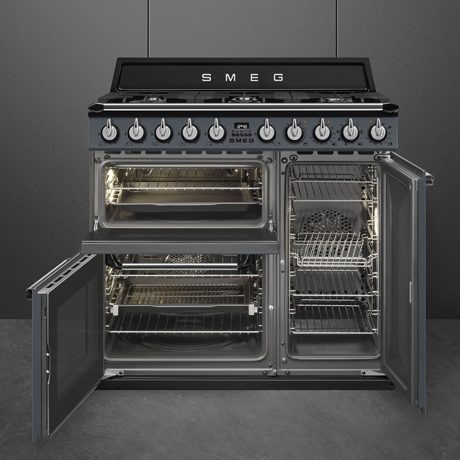 Smeg - Kuchnia wolnost., 90cm, Victoria, nieb. Victoria TR93GR Niebieskoszary.