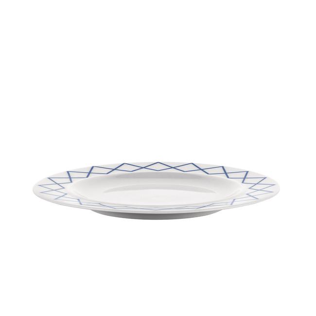 Talerz Deserowy Z Dekorowanej Białej Porcelany 20 cm La Bella Tavola - Alessi