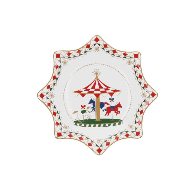 Rose&tulipani Xmas carousel talerz w kształcie gwiazdy 20 cm