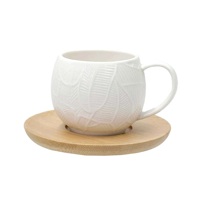 Intavola Zestaw 6 Filiżanek do Kawy ze Spodkami Porcelana 90 ml La Porcellana Bianca
