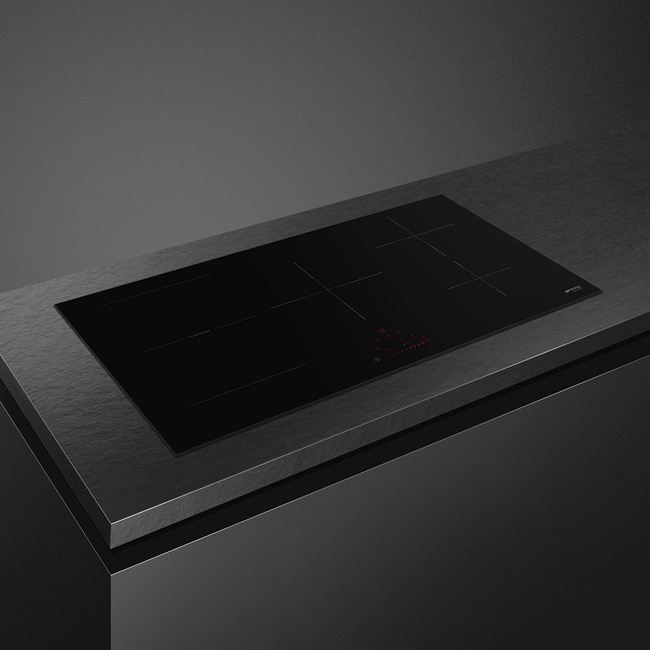 Smeg - Płyta indukcyjna, 90 cm, prosta krawędź Universal Si1m4954d Czarne szkło.