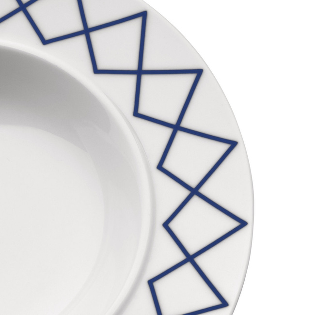 Talerz Deserowy Z Dekorowanej Białej Porcelany 20 cm La Bella Tavola - Alessi