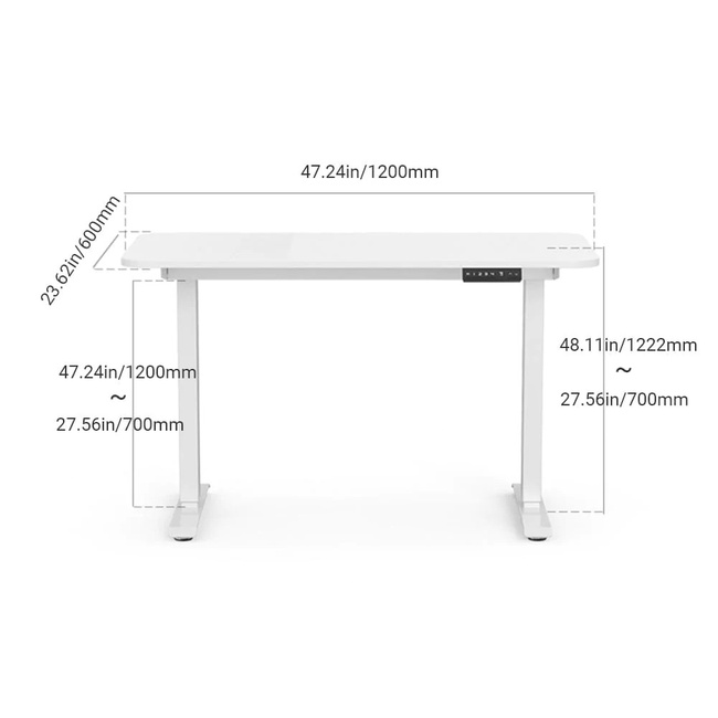 Kingsmith Walkingdesk - Biurko Z Elektryczną Regulacją Wysokości - Białe