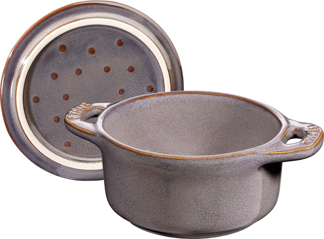 Staub Gift Giving 4x Mini Cocotte Okrągły 10 cm, Antyczny Grafitowy