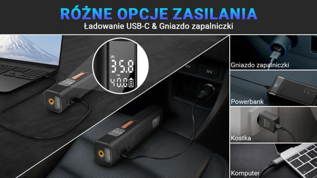 Odkurzacz samochodowy Extralink EX.27672 z kompresorem, akumulatorowy, 4000 Pa