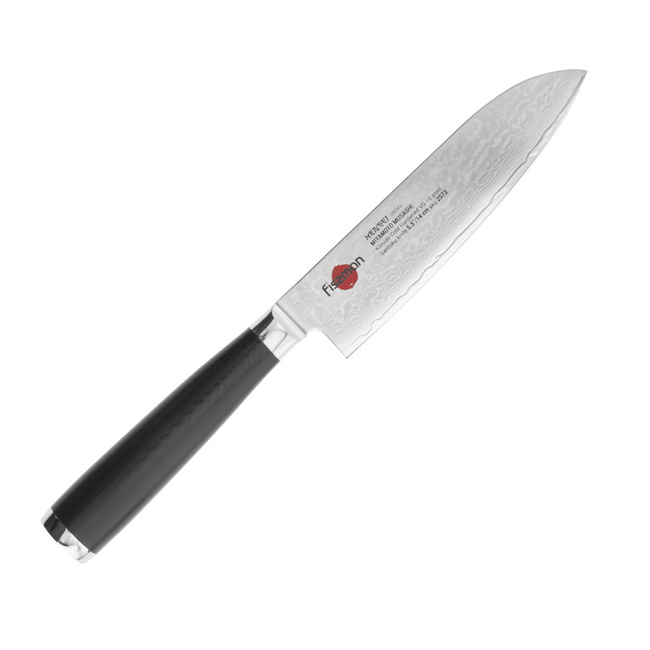 Małe santoku Fissman Kensei Musashi 14 cm, damast VG10, rękojeść G10