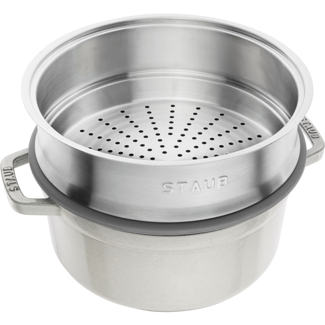 Garnek żeliwny okrągły z wkładem 3.8 ltr truflowy - Staub