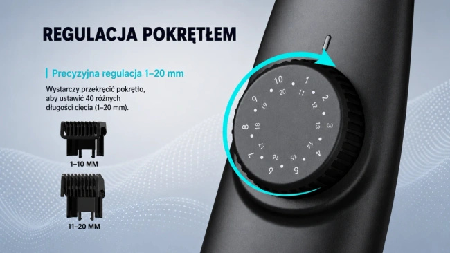 Maszynka do strzyżenia brody i włosów Extralink z pojemnikiem na ścinki, 1 do 20 mm