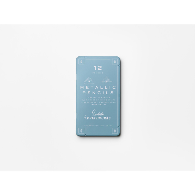 12 kolorowych kredek - Metallic - Printworks