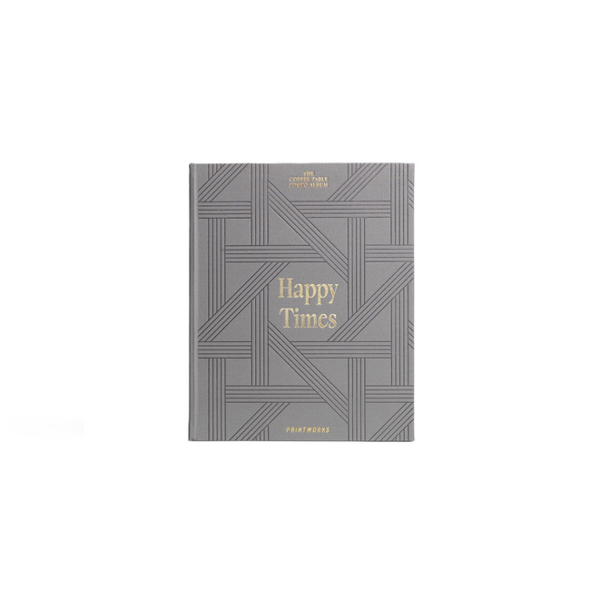 Album na zdjęcia Printworks Happy Times XL, szary, czarne karty 28 x 21 cm
