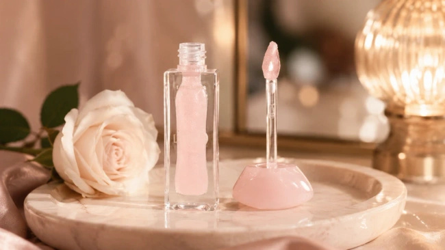Błyszczyk do ust Lovro Bloomlight Lipgloss 02 Quartz Kiss, różowy z perłowymi refleksami