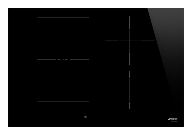 Smeg - Płyta Indukcyjna, 75 Cm, Prosta Krawędź Universal Si1M4744D Czarne Szkło
