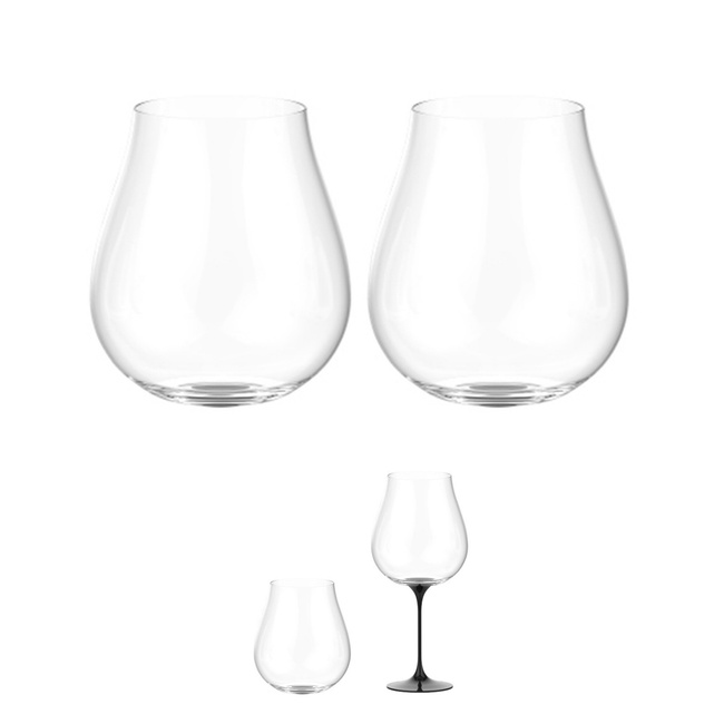 Kieliszki do wina Trebonn SplitGlass Origini Dolomiti, czarne, 680 ml, 2 szt., bez nóżki