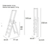 Drabina domowa Arredamenti Kimora 4, 4 stopnie z drewna bukowego, 141 cm, brązowa