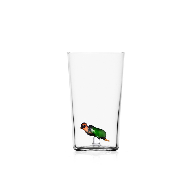 Szklanki longdrink z zielonym żółwiem 13 cm - Ichendorf Milano
