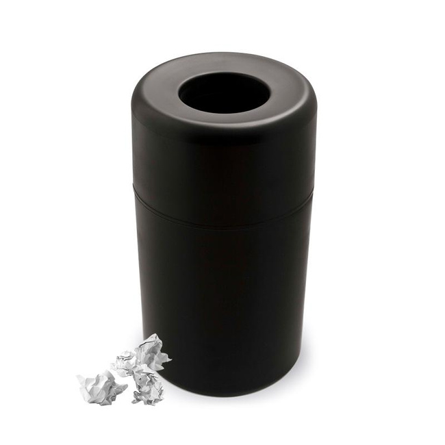 Kosz na śmieci Qualy Capsule Hole czarny, z otworem w pokrywie