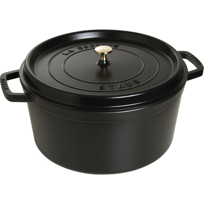 Staub La Cocotte Garnek Żeliwny Okrągły 12.6 Ltr, Czarny