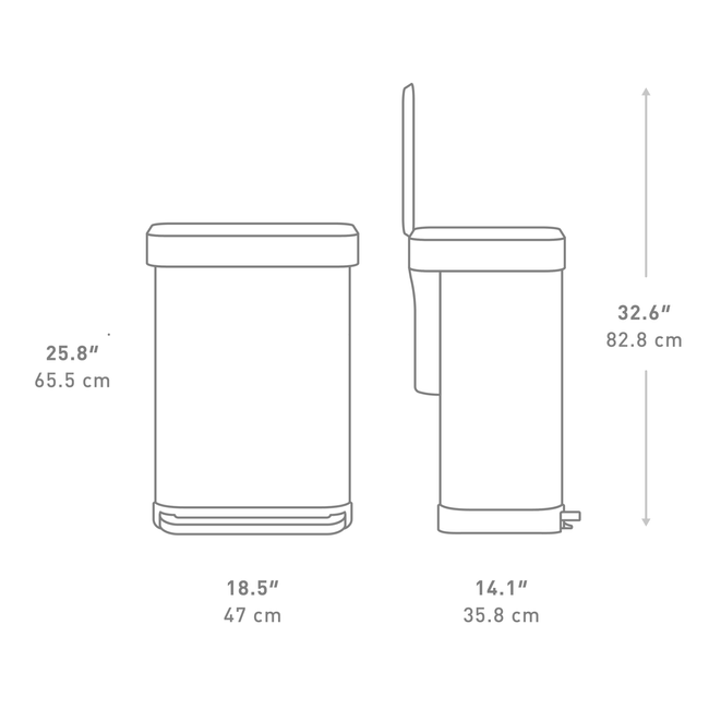 Kosz pedałowy Simplehuman CW2103, 55 l, prostokątny, matowa czerń