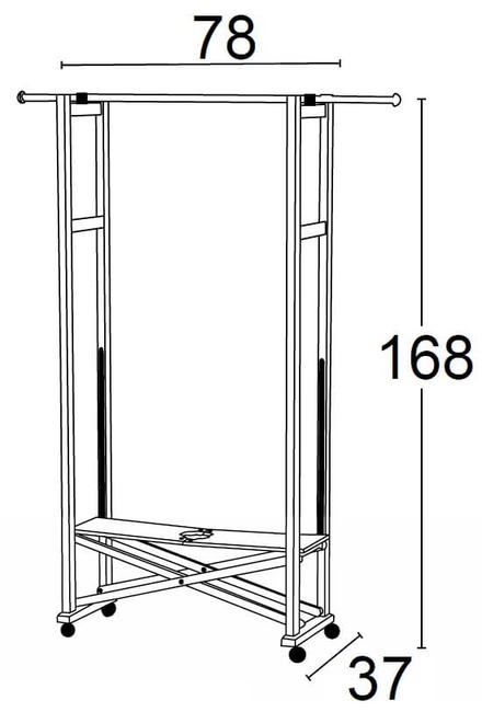 Arredamenti Elios Stojak na ubrania - 37 x 78 cm, Czarny