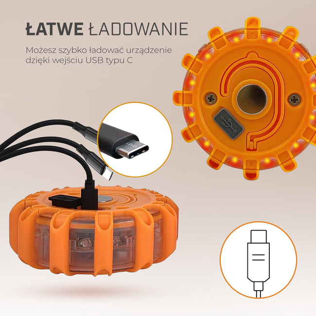 Extralink Smartlife | Sygnalizator Drogowy LED | Flara Drogowa, USB-C