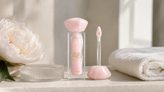 Błyszczyk do ust Lovro Bloomlight Lipgloss 02 Quartz Kiss, różowy z perłowymi refleksami
