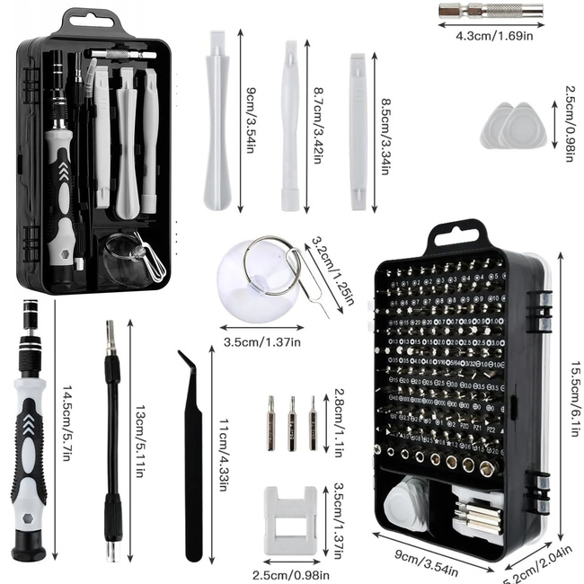 Extralink Zestaw Śrubokrętów Precyzyjnych 118w1 Wkrętaki Torx Do Elektroniki