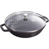 Wok Żeliwny z Pokrywką 30 cm, Czarny - Staub