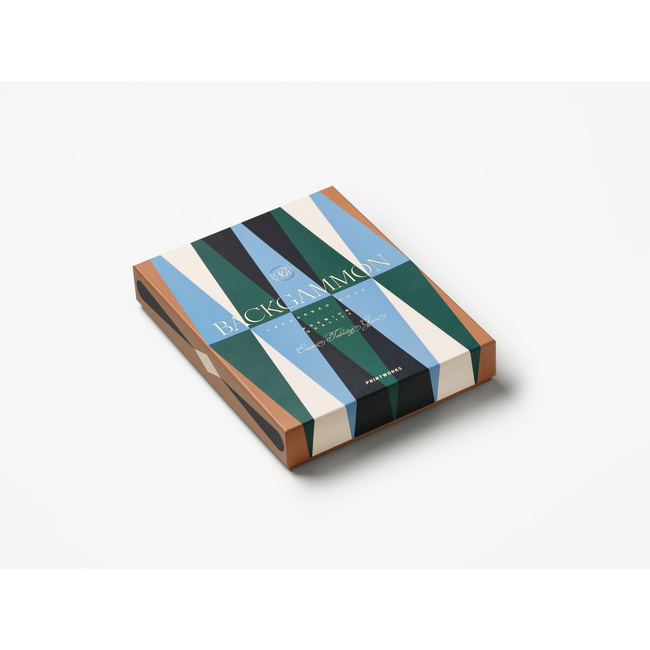 Backgammon Printworks lakierowany, duża drewniana plansza, akrylowe pionki