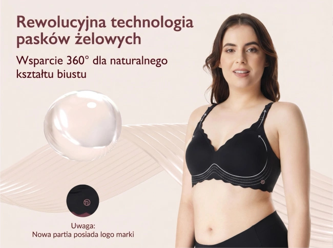 Biustonosz do karmienia Momcozy YN46 bezszwowy push-up, rozmiar M, czarny w kwiaty