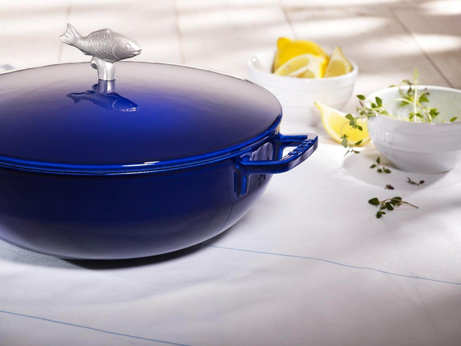 Staub Żeliwna Patelnia Do Duszenia Z Pokrywką 28 Cm, Niebieski