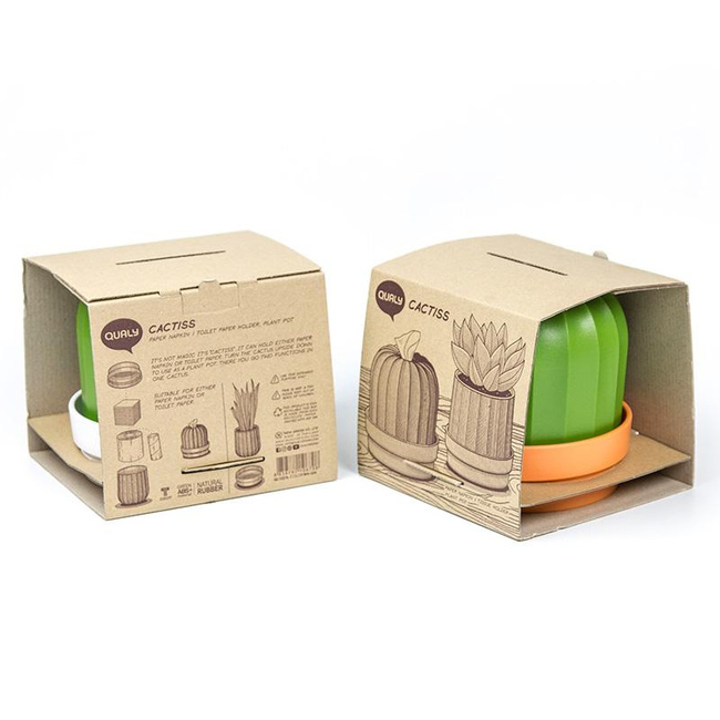 Pojemnik na papier Cactiss biało-zielony 10276-wh-gn