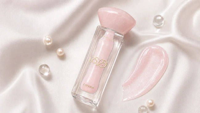 Błyszczyk do ust Lovro Bloomlight Lipgloss 02 Quartz Kiss, różowy z perłowymi refleksami
