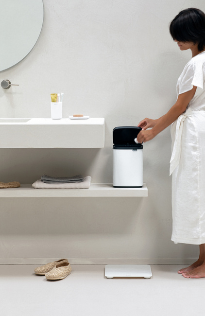 Kosz na śmieci Brabantia Bo 4 l White, łazienkowy lub ścienny