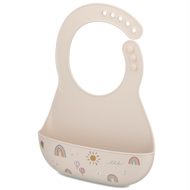 Śliniak silikonowy z kieszonką Mio Sunshine & Rainbow Mepal