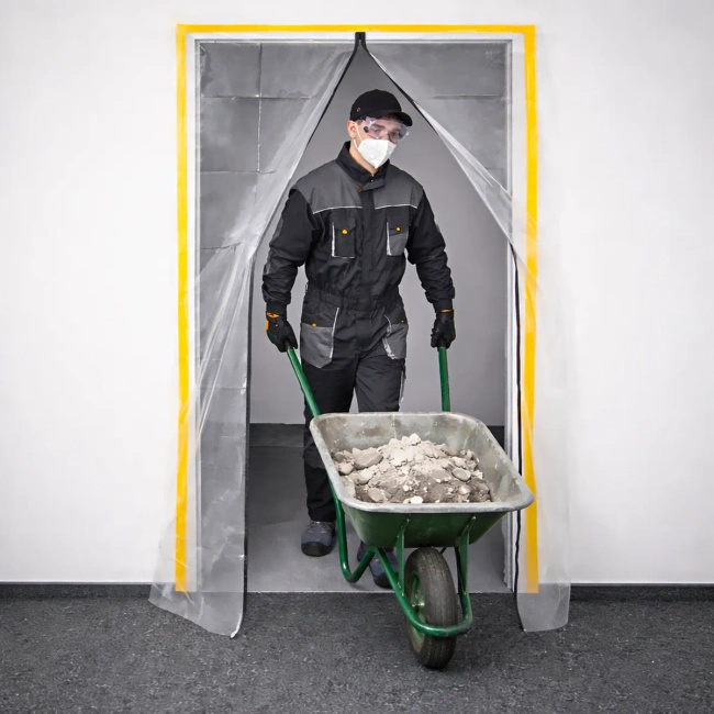 Kurtyna przeciwpyłowa Extralink XXL z prostym zamkiem, 230 x 135 cm
