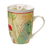 Kubki z zaparzaczem Rose&Tulipani Mirabilia, czerwone, porcelana, 300 ml, zestaw 4 szt.