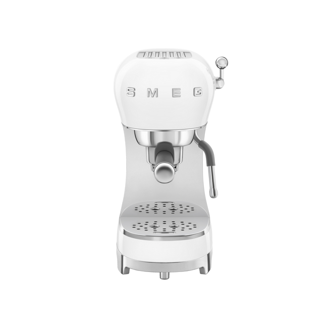 Smeg - Ekspres do kawy, kolbowy 50's style ECF02WHEU Biały