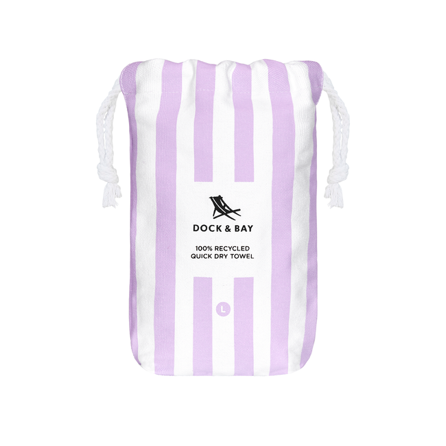 Ręcznik plażowy szybkoschnący - Lombok lilac L 160X90cm - Dock & Bay