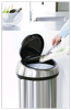 Kosz na śmieci Brabantia Touch Bin 60 l, stal matowa, z szerokim otworem