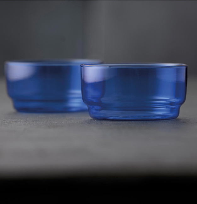 Miski szklane Lyngby Glas Torino 12 cm, niebieskie, 2 sztuki