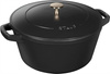Zestaw 3 naczyń + pokrywka 24 cm czarny - Staub