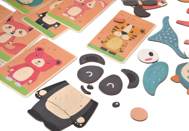 Extralink Kids | Układanka magnetyczna dla dzieci | Książka, Puzzle, 68 el. Zwierzątka