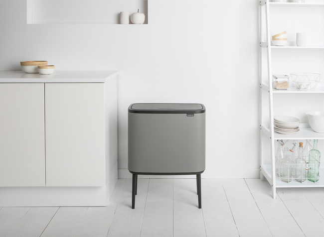 Kosz na śmieci 34L (11+23) Bo Touch Bin - Mineral Concrete Grey - Brabantia