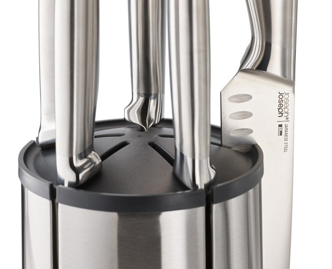 Zestaw 5 noży Joseph Joseph Elevate Steel w obrotowym bloku ze stali