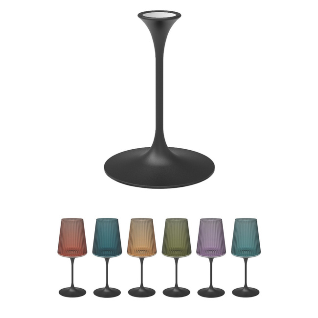 Nóżka do kieliszka Trebonn SplitGlass Easy, czarna, z tworzywa, magnetyczna