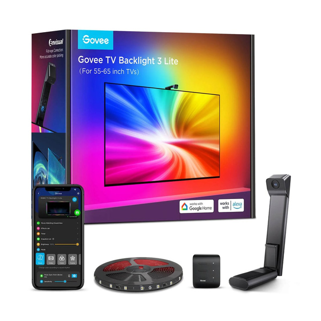 Govee H6099 Tv Backlight 3 Lite Podświetlenie Led Dla Tv 55-65 Cali, Rgbicw, Wi-Fi+Bluetooth